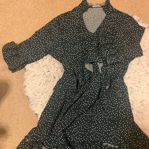 Green polka dot dress
